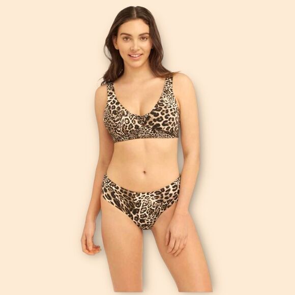 SEA LEVEL Bikini Leopard Print Australia Black Brown US Size 12 - Picture 4 of 13